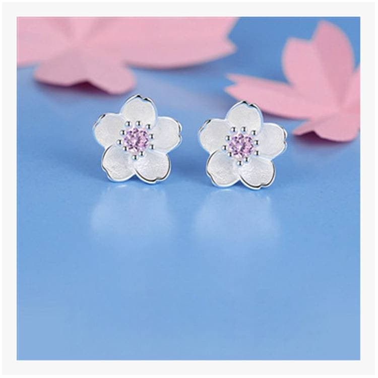 Joias florais prateadas para mulheres 6