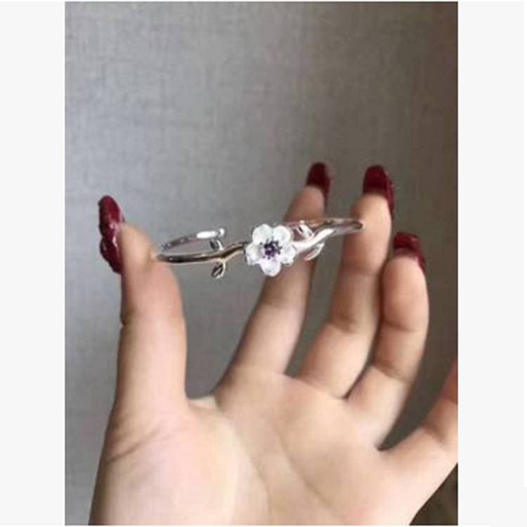 Joias florais prateadas para mulheres 5