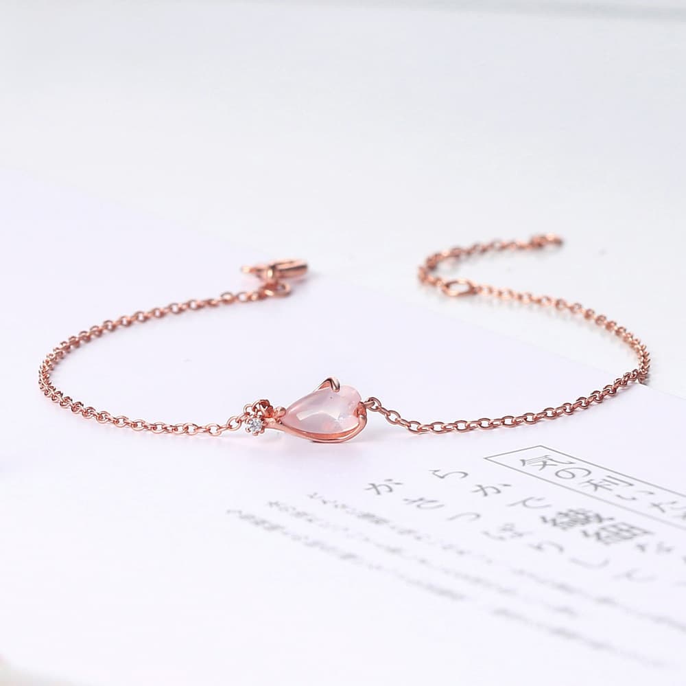 Pulseira feminina de cristal com flor de cerejeira 3