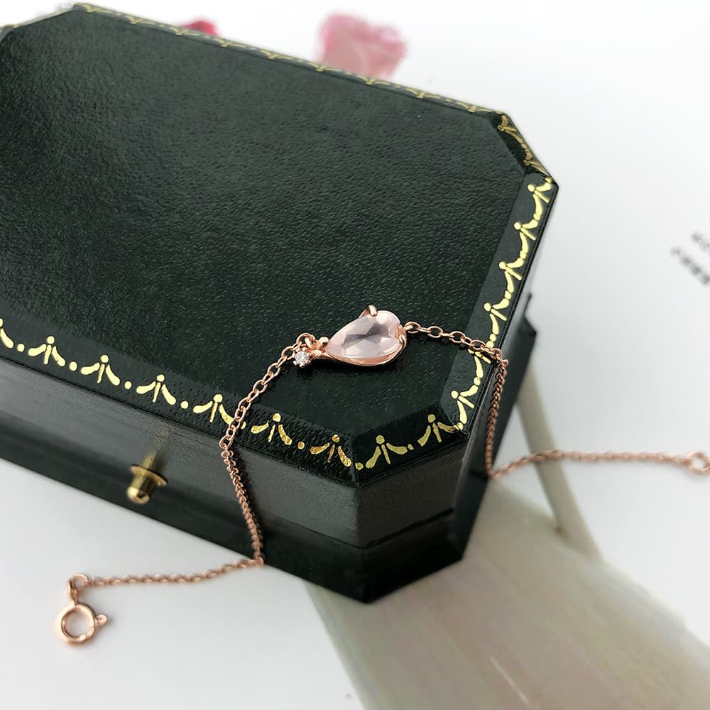 Pulseira feminina de cristal com flor de cerejeira 2