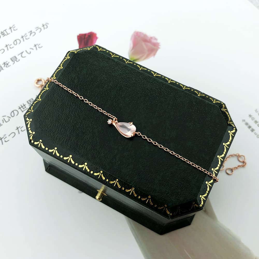 Pulseira feminina de cristal com flor de cerejeira 4