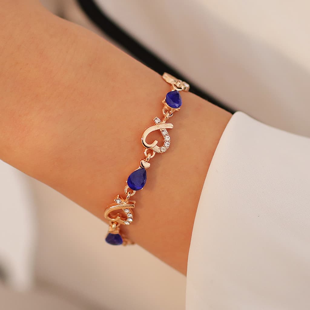 Pulseira de cristal com strass, joia para presente feminino.
