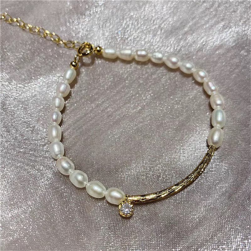 Pulseira feminina de pérolas barrocas de água doce 2