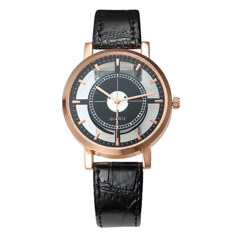 Relógio Feminino Com Pulseira De Couro Vazado 3