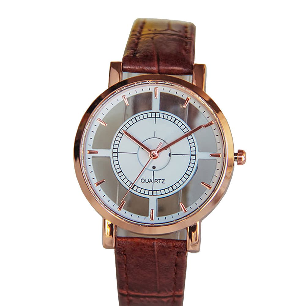Relógio Feminino Com Pulseira De Couro Vazado 6