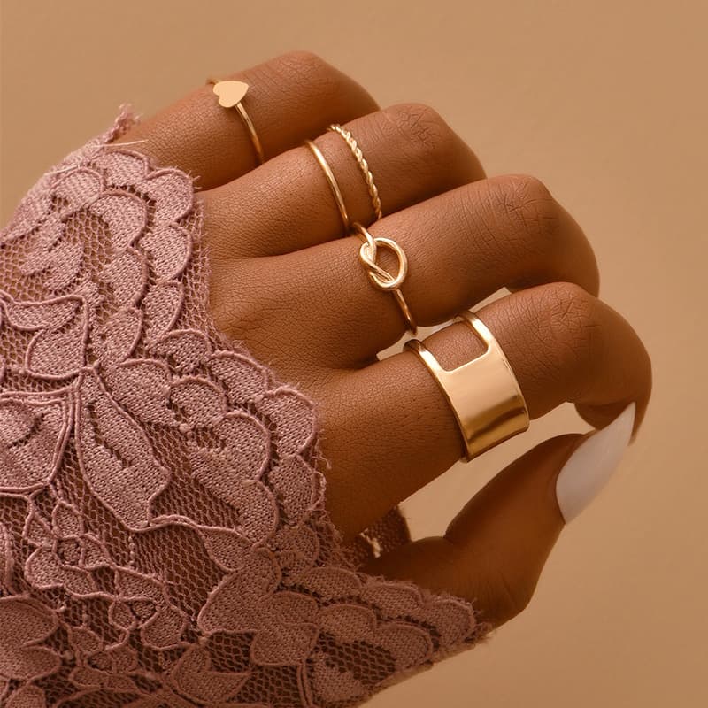 Conjunto de anéis de metal 5