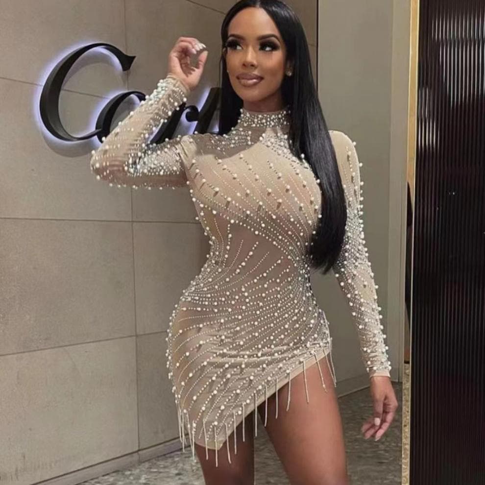 Vestido Curto Heavy Com Pérolas Virada 2027 5