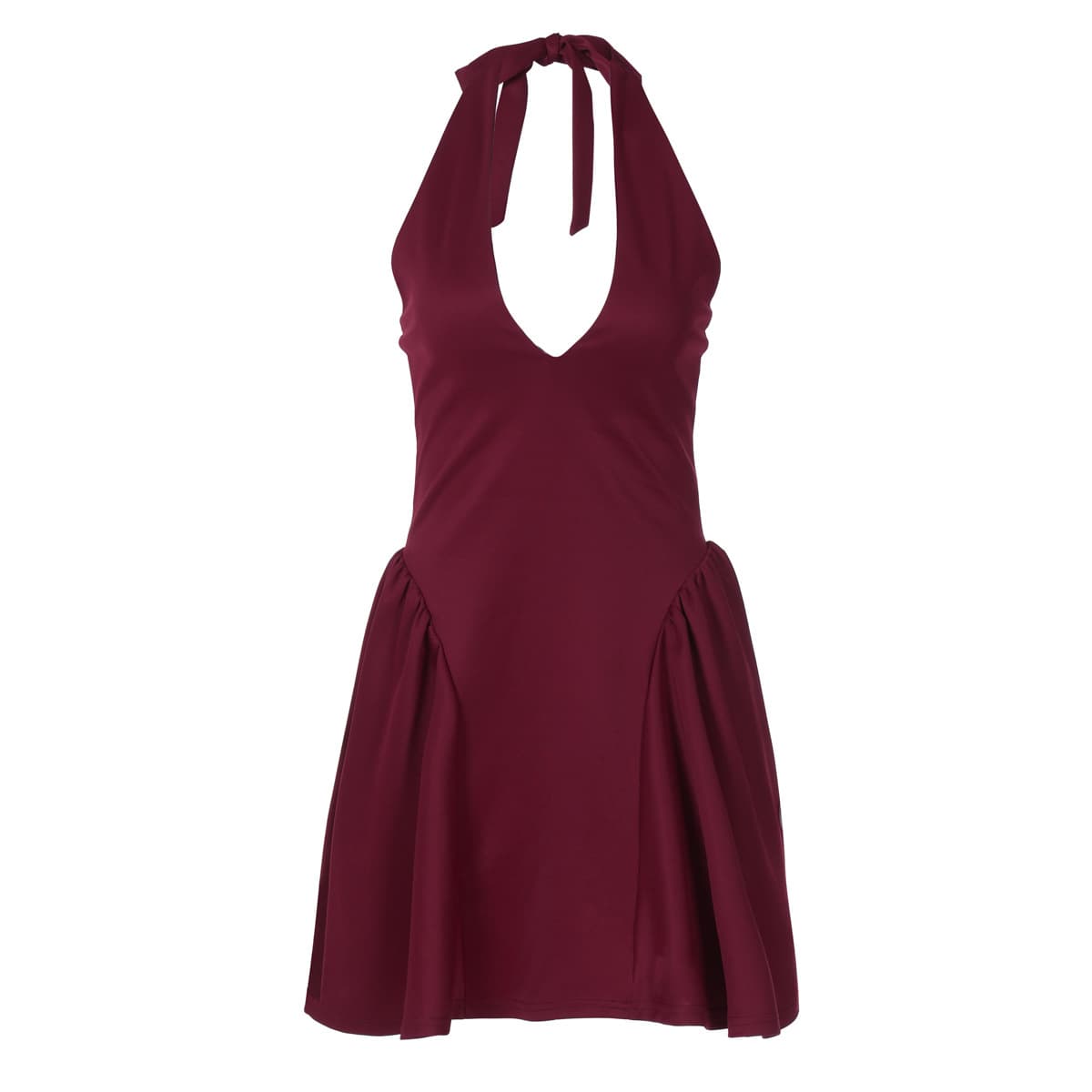 Sexy Deep V-Neck Halter Vestido Ins Moda Slim Shorts Vestido 4