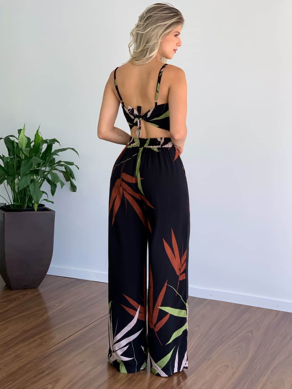 Conjunto de calça casual estampada 4