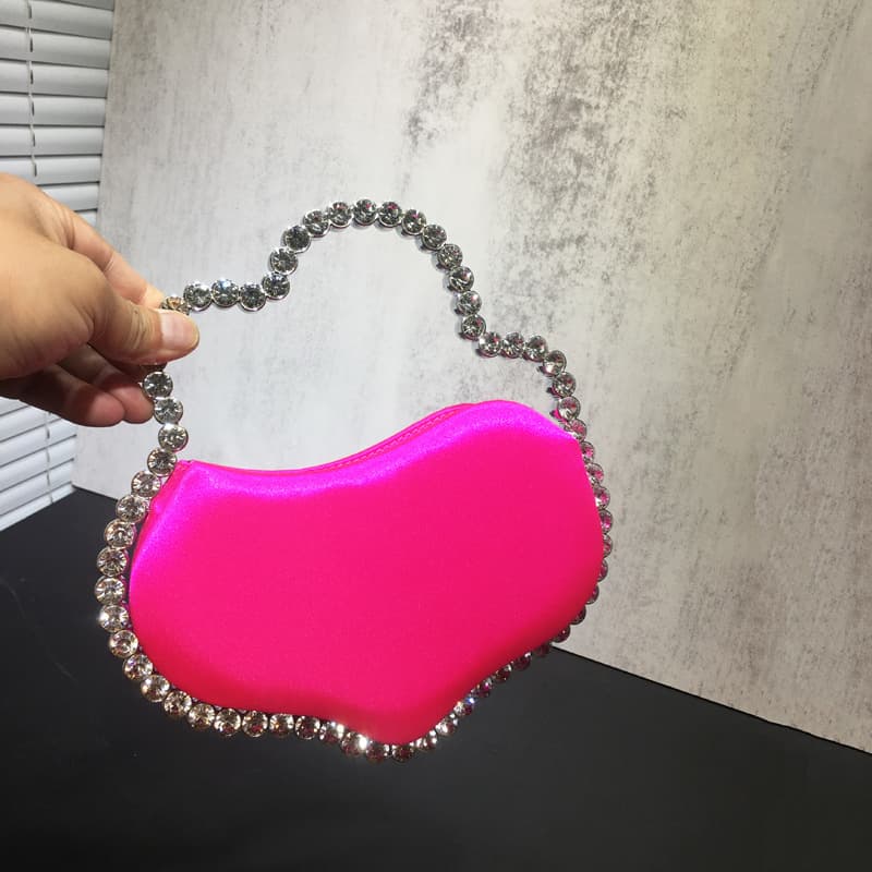 Nova bolsa de mão irregular com strass para mulheres 3
