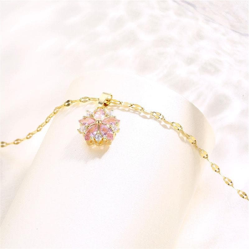 Colar feminino com pingente de floco de neve de cristal, estilo fashion. 4