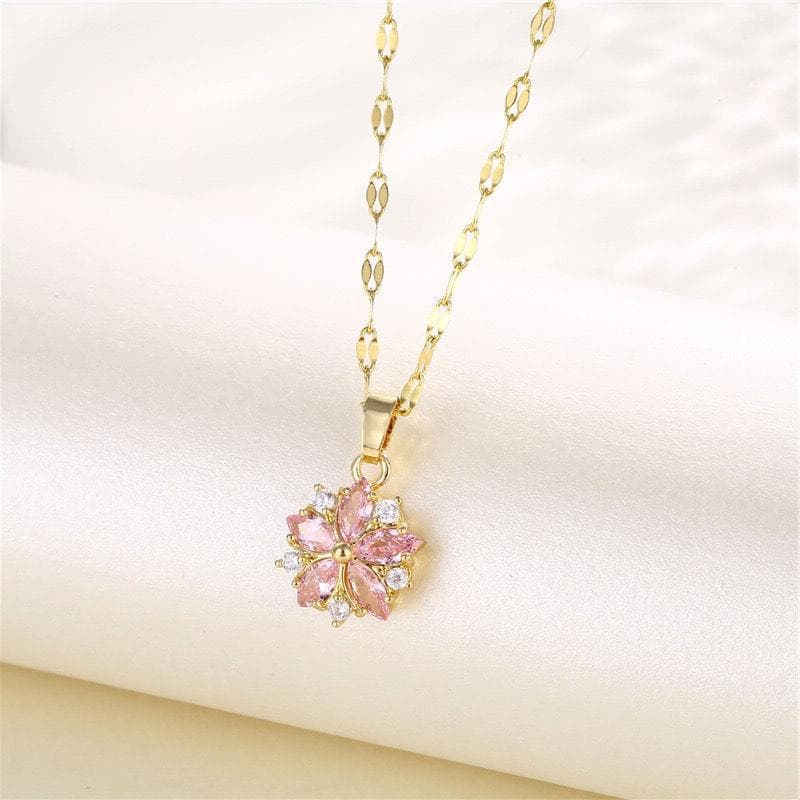 Colar feminino com pingente de floco de neve de cristal, estilo fashion. 2