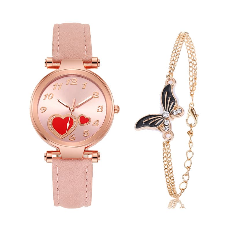 Relógio feminino estilo INS com estampa de amor 16