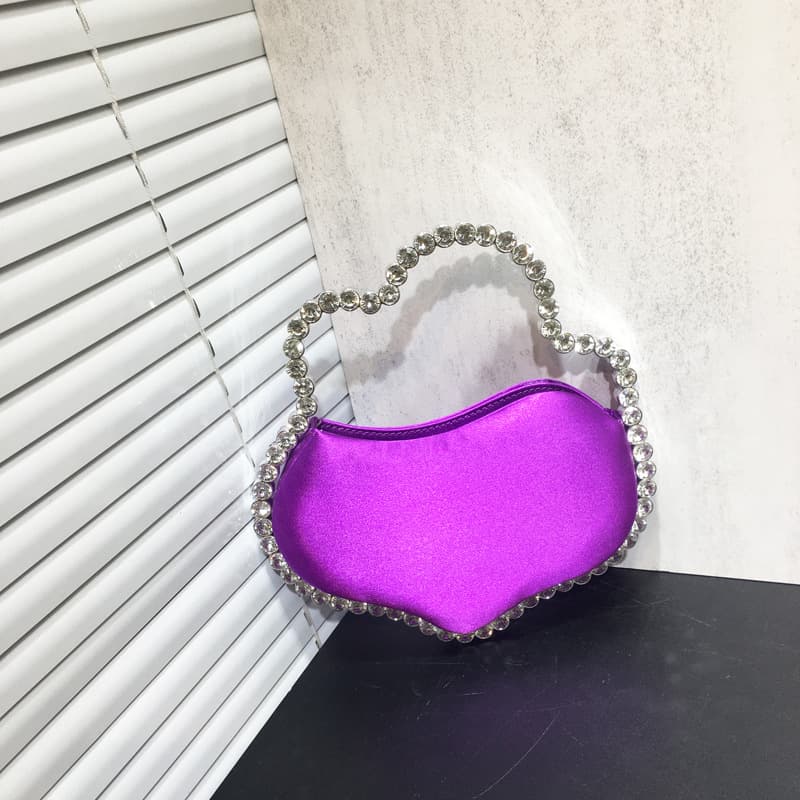 Nova bolsa de mão irregular com strass para mulheres 6