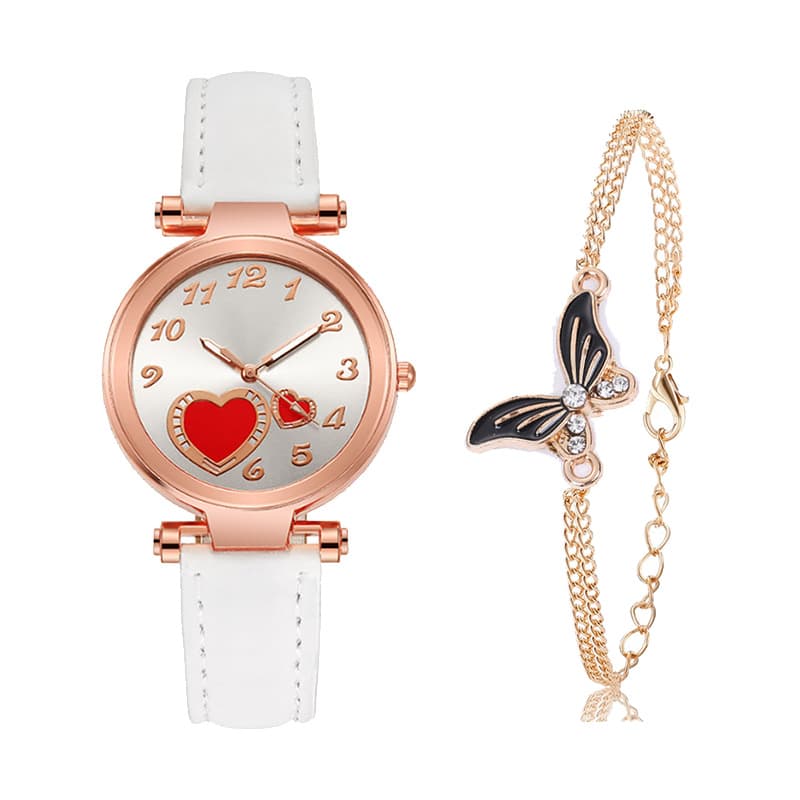 Relógio feminino estilo INS com estampa de amor 12