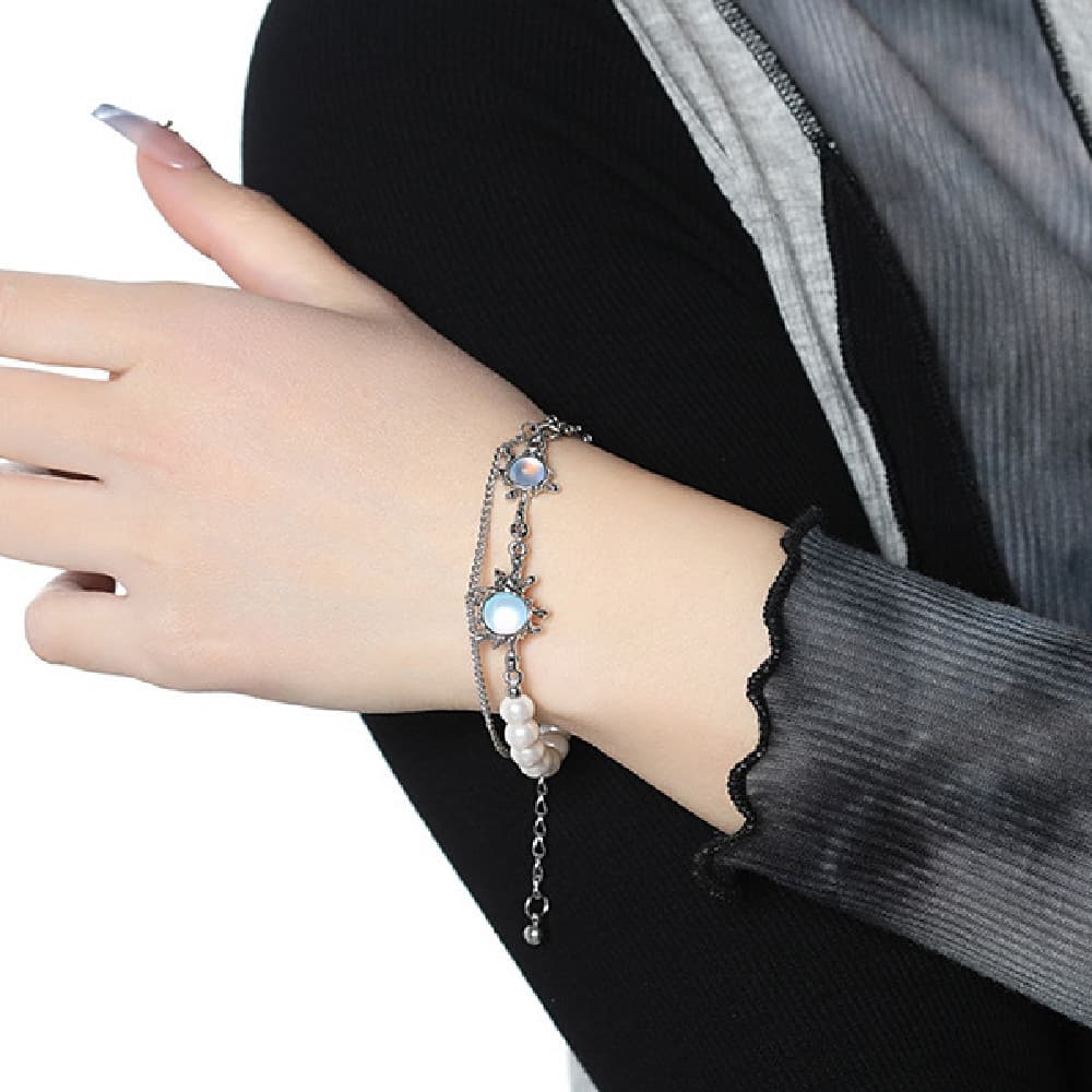 Pulseira de pérolas com costura para mulheres 8
