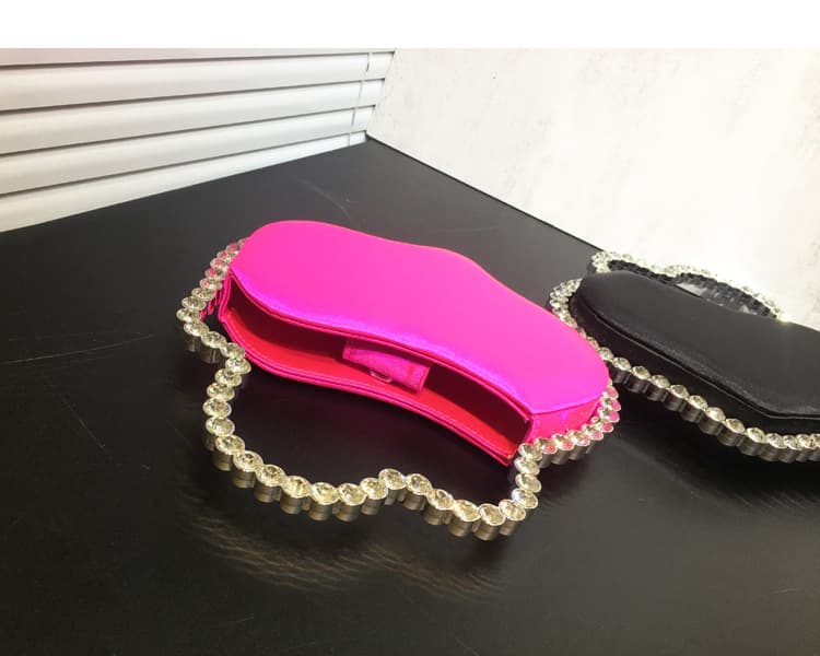Nova bolsa de mão irregular com strass para mulheres 2