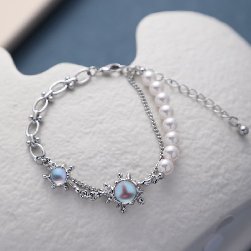 Pulseira de pérolas com costura para mulheres 7