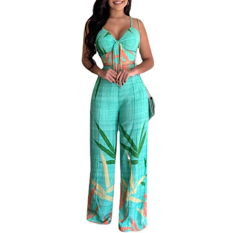Conjunto de calça casual estampada 10