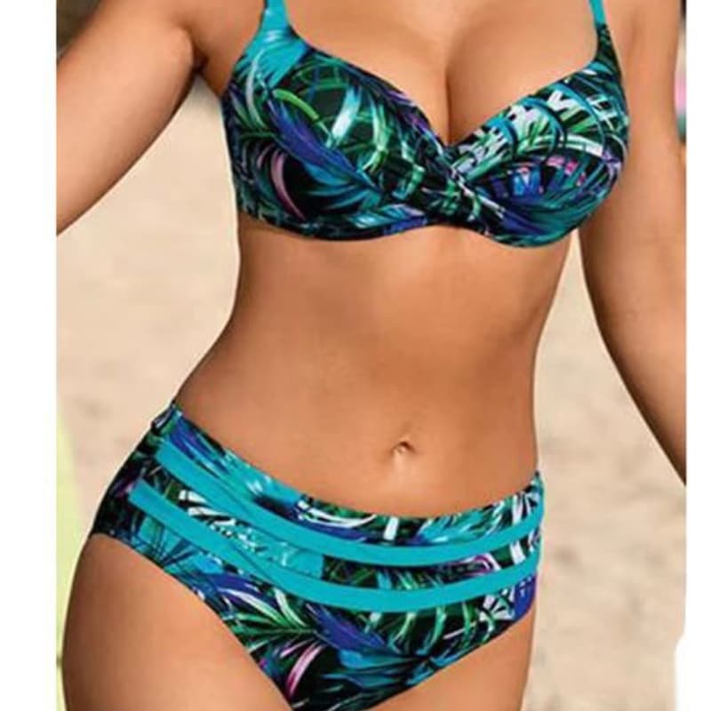 BiquíNi Sexy De Cor SóLida Com Fenda, Cintura Alta E AmarraçãO Nas Costas.