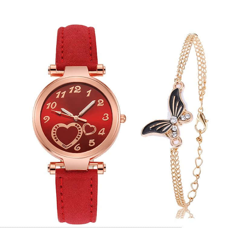 Relógio feminino estilo INS com estampa de amor 11