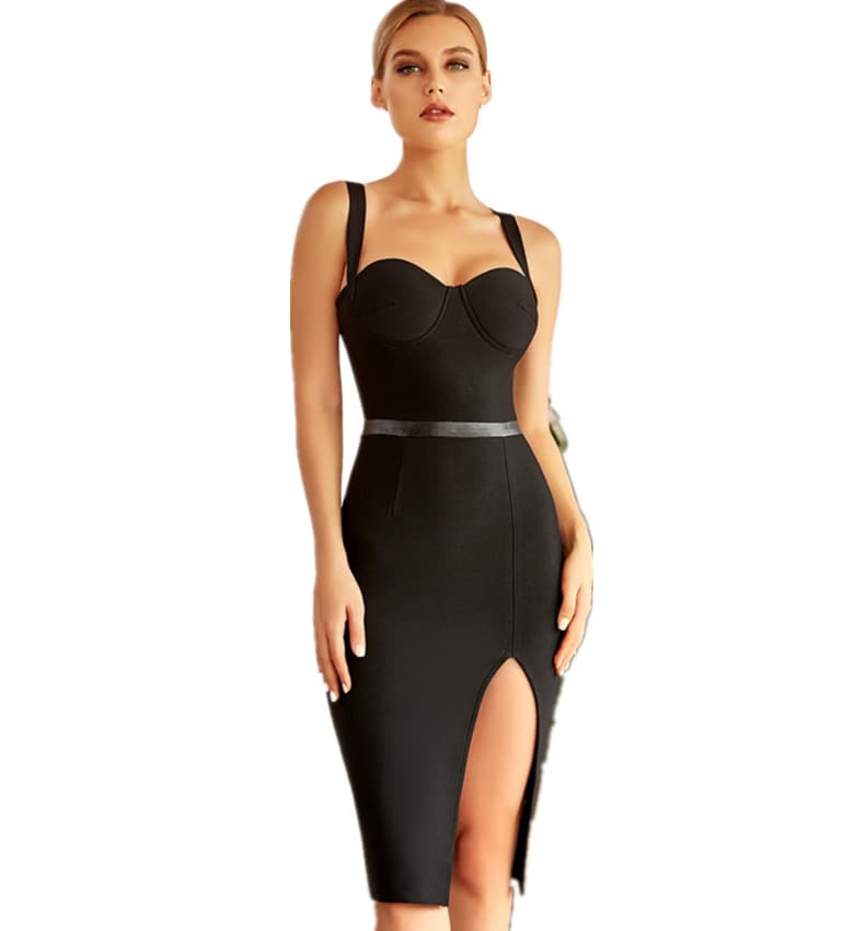 Vestido Midi De Cor SóLida Com SuspensóRios 4