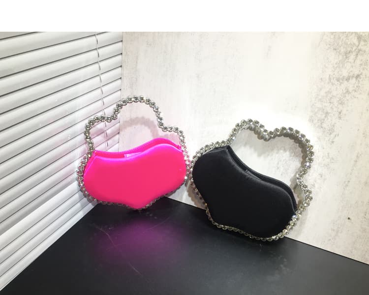 Nova bolsa de mão irregular com strass para mulheres 9