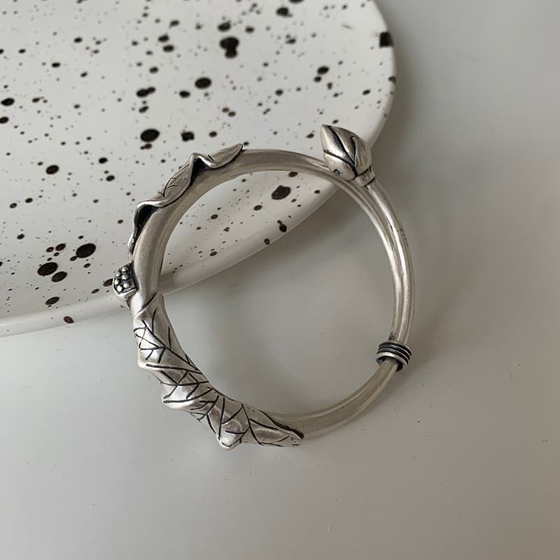Pulseira Retrô Com Estampa De LóTus Para Mulheres