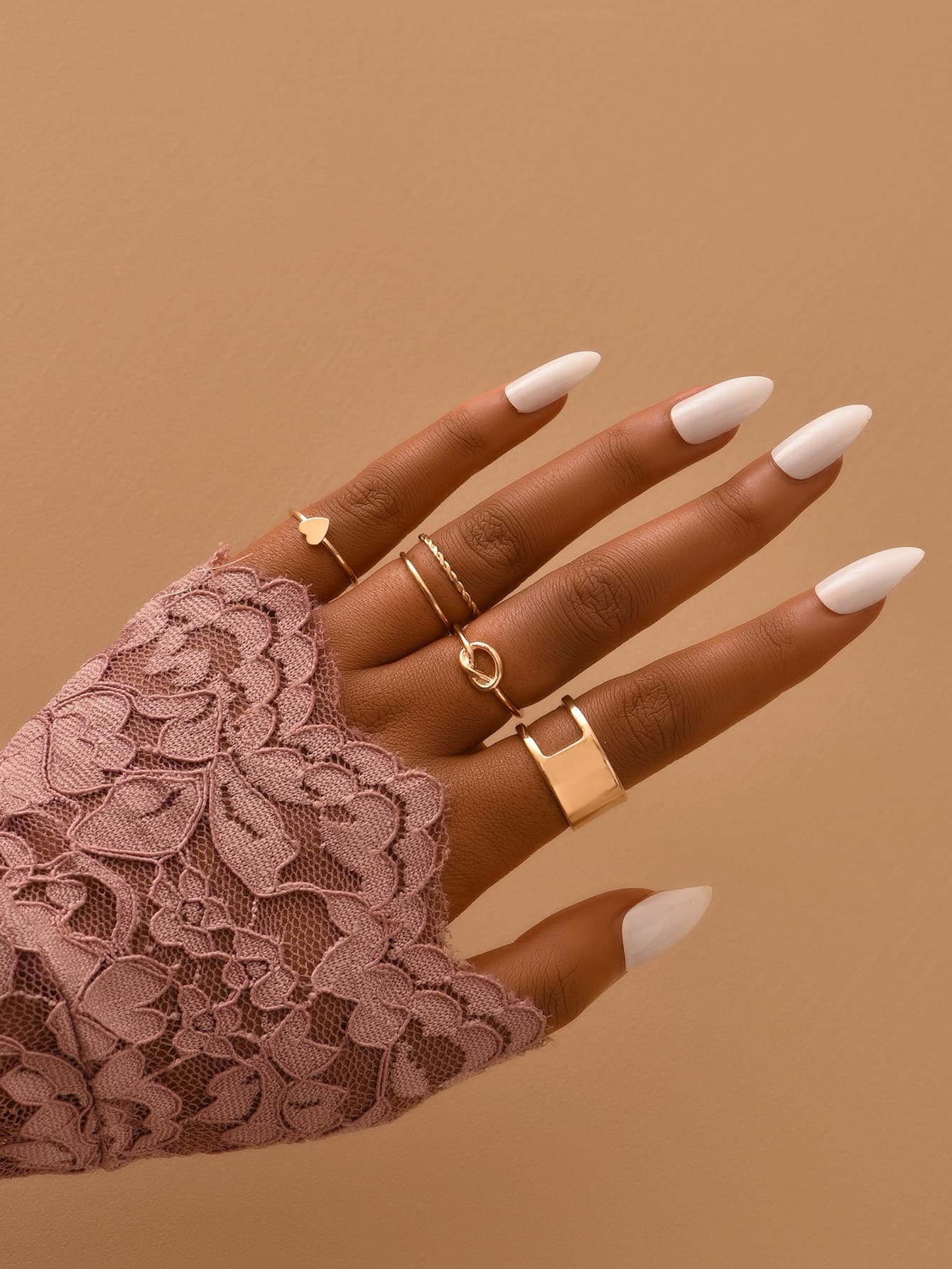 Conjunto de anéis de metal 8
