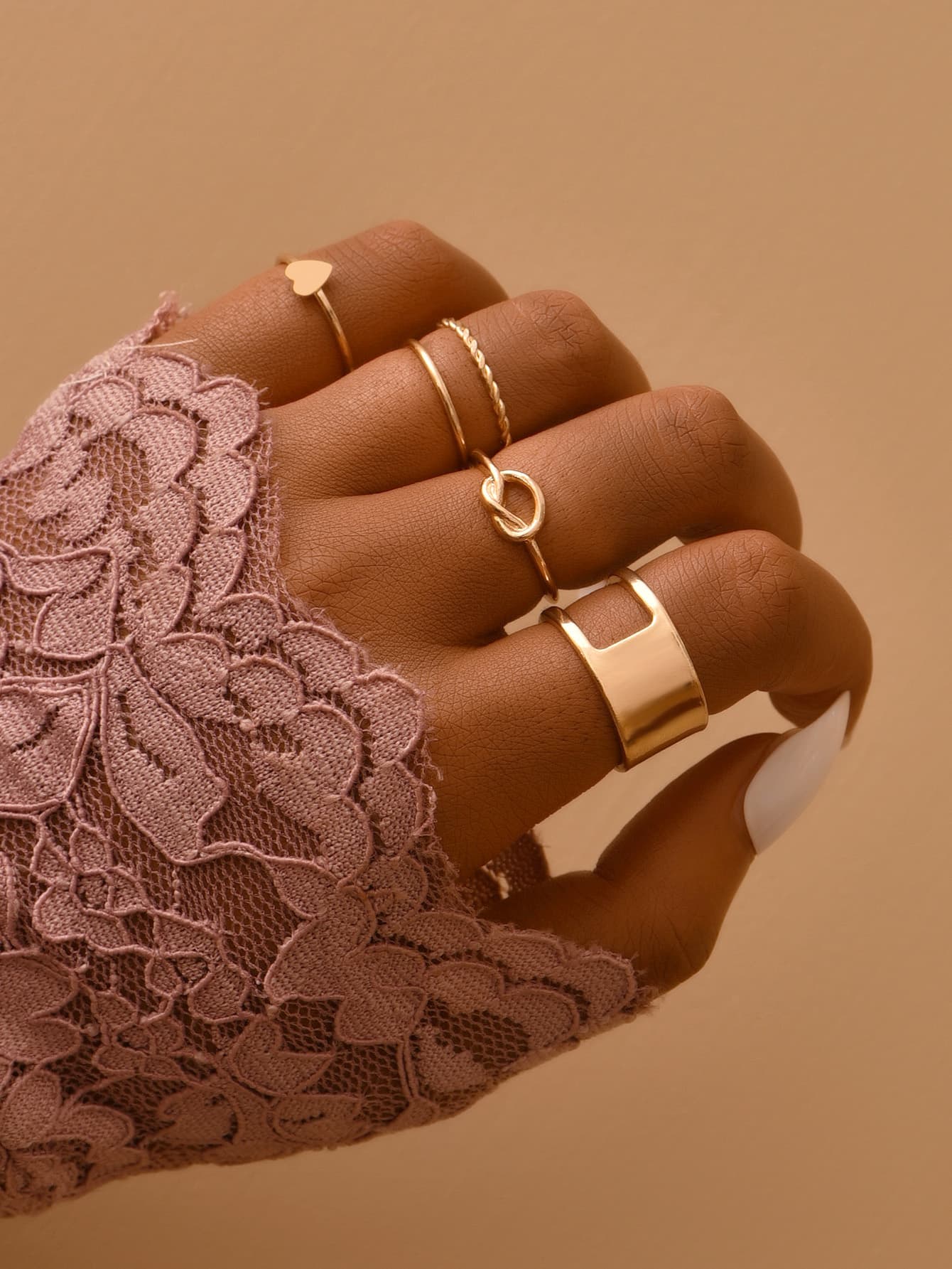 Conjunto de anéis de metal 7