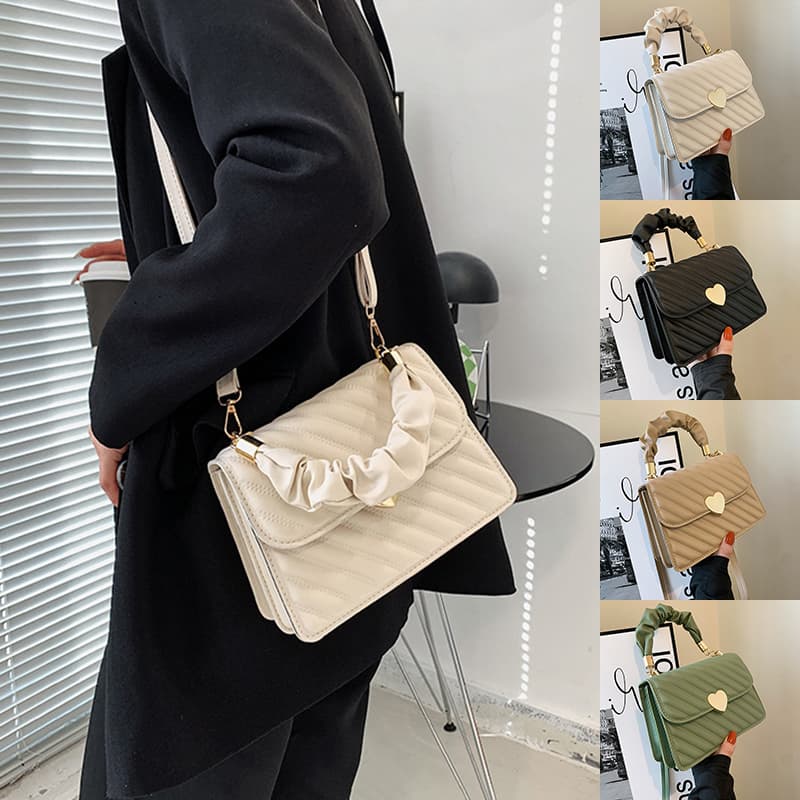 Feminino Handbags Moda Chain Shoulder Bolsas With Love Metal Design