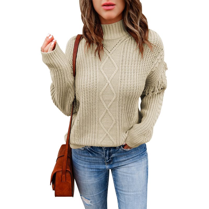 Blusa feminina de pelúcia com decote em V, modelagem solta e cor sólida. 8