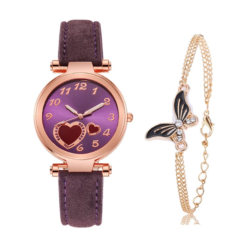 Relógio feminino estilo INS com estampa de amor 15