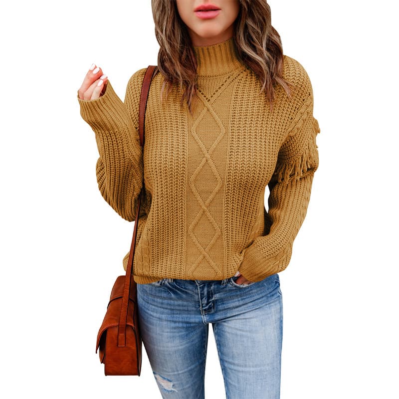 Blusa feminina de pelúcia com decote em V, modelagem solta e cor sólida. 6