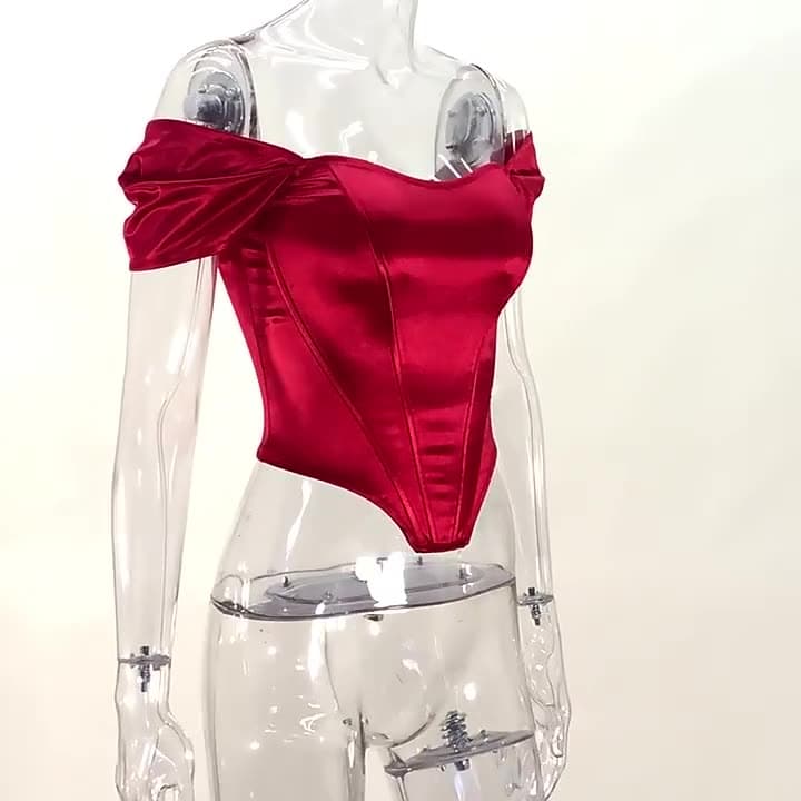 Top tomara que caia estilo corset espinha de peixe e blusa d 9