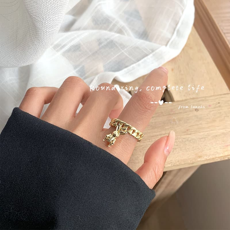 Pulseira de anel de vento frio para mulheres