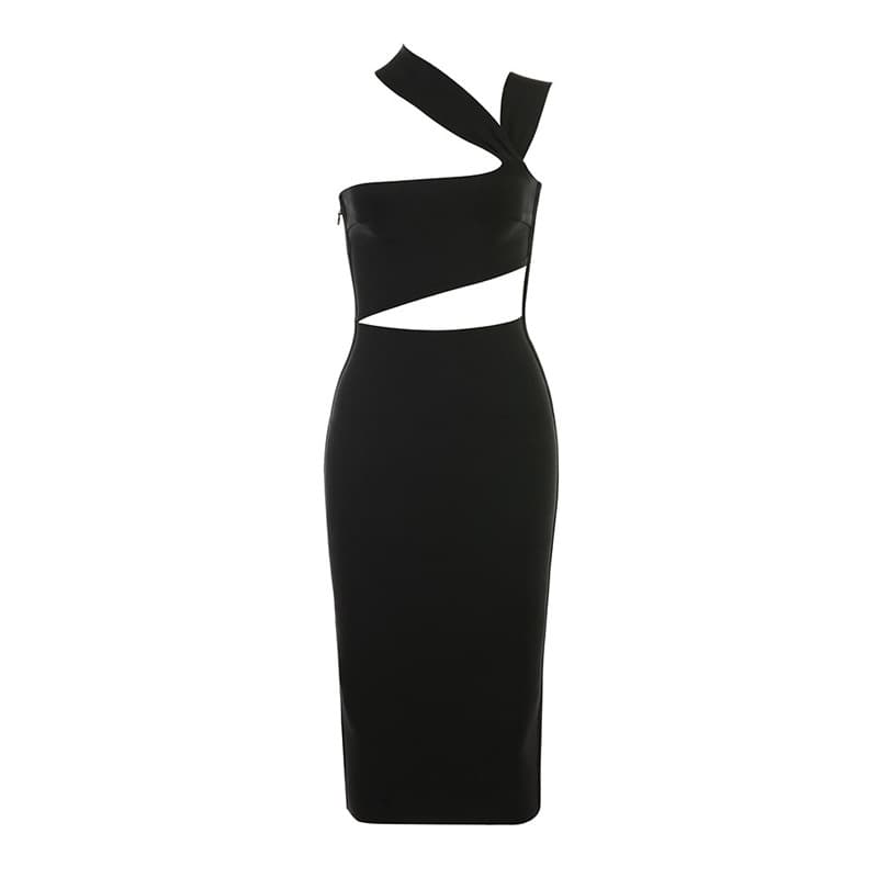 Vestido de festa feminino moderno e elegante em cor sólida. 5