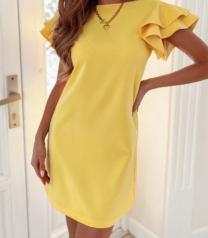 Vestido feminino de verão com mangas curtas e costas nuas, estilo simples. 2