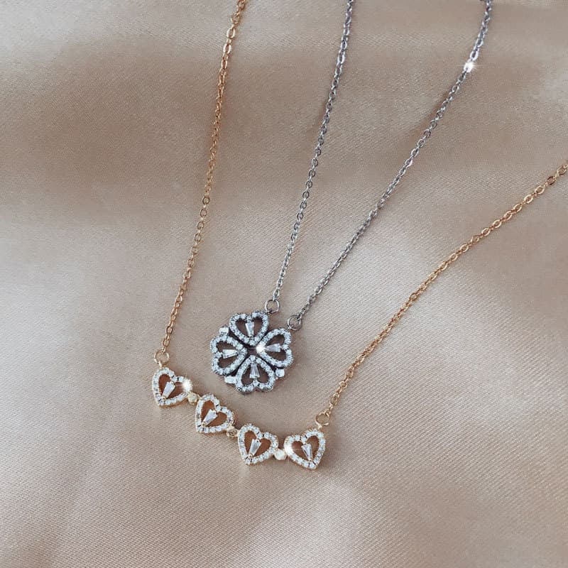 Explosive Style Detachable Deformed Four-Leaf Clover Colar For Feminino A Multi-Wearing Zircon Small Love Shorts Clavicle Chain