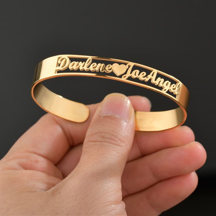 Customized Name Pulseira Personalized Custom Bangles Stainle