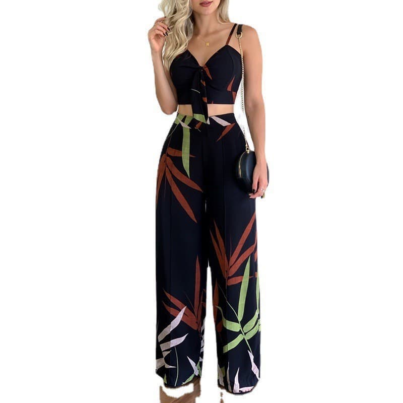 Conjunto de calça casual estampada 5