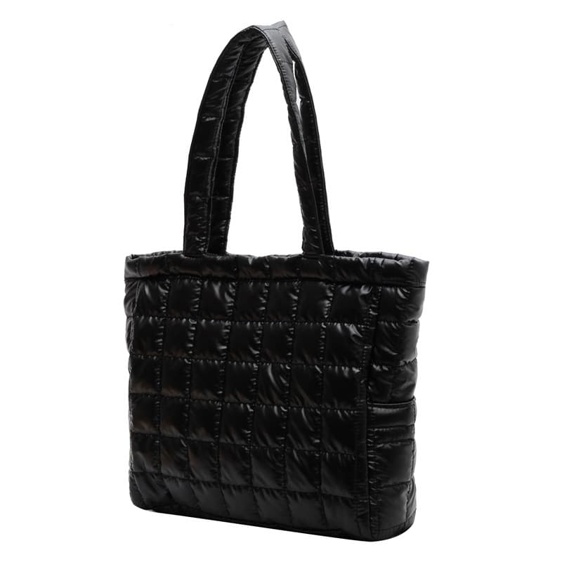 Bolsa de ombro feminina de inverno com estampa xadrez. 7