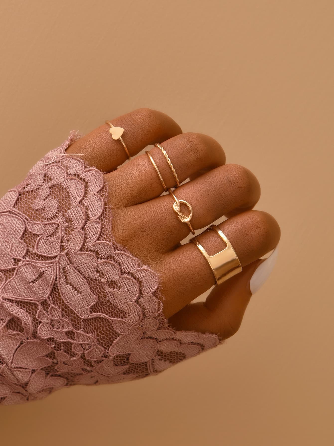 Conjunto de anéis de metal
