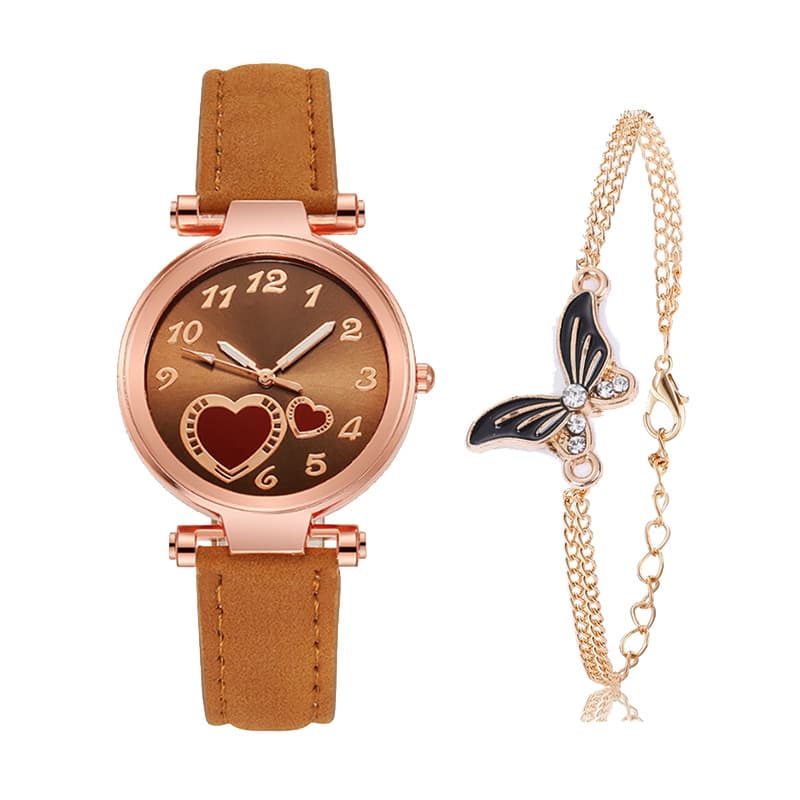 Relógio feminino estilo INS com estampa de amor 9