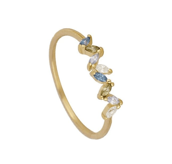 Anel de flor de zircônia 2