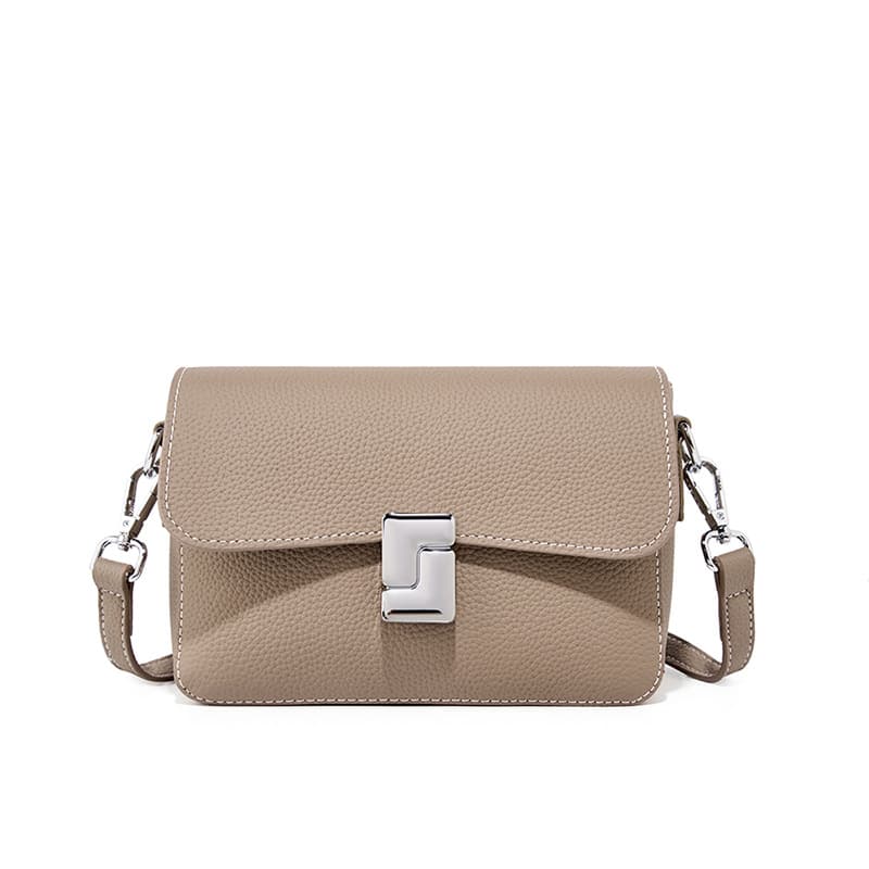 Bolsa quadrada feminina em couro legítimo