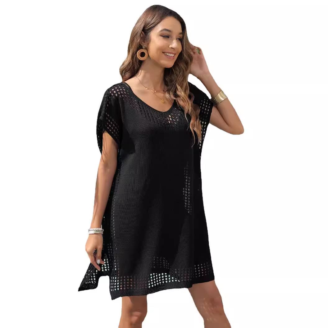 Blusa Feminina Folgada Com Decote Em V Vazado, Estilo Europeu E Americano.