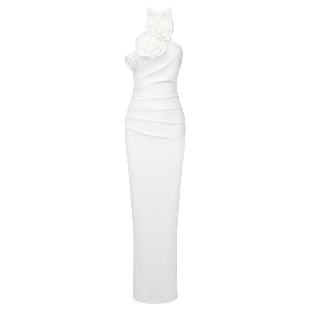 Vestido Longo De Cintura Alta Com Decote 3