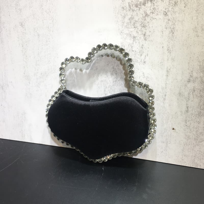 Nova bolsa de mão irregular com strass para mulheres 4