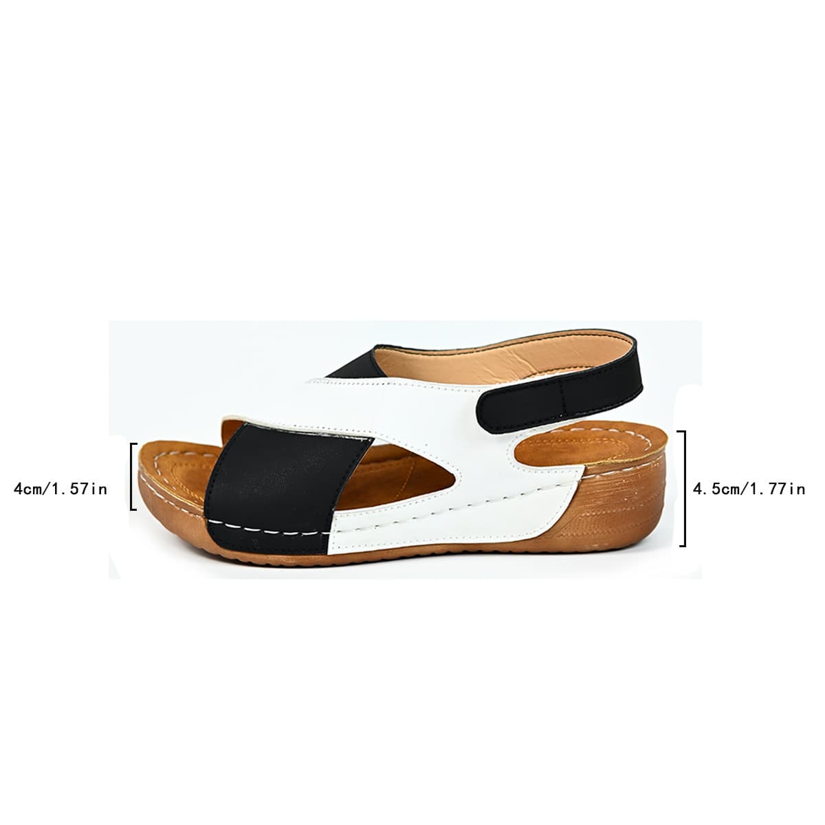 SandáLias Anabela Colorblock Com Tiras Cruzadas, Estilo Boca De Peixe, Moda VerãO, Modelo Romano Para Mulheres